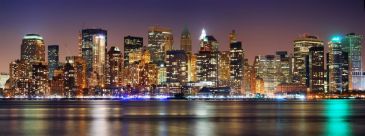 Фреска Панорама Манхеттена ночью