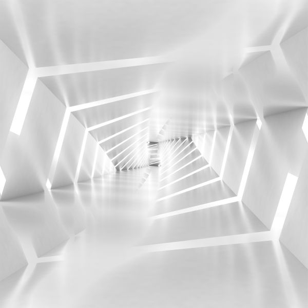Фреска Абстракт белый коридор